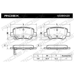 Plaquettes de frein RIDEX 402B0420 pour TOYOTA AVENSIS RIDEX