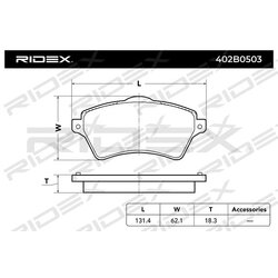 Plaquettes de frein RIDEX 402B0503 pour LAND ROVER FREELANDER RIDEX