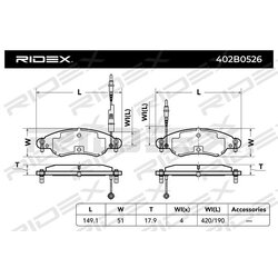 Plaquettes de frein RIDEX 402B0526 pour CITROËN C5 4252 14 RIDEX