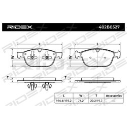 Jeu de plaquettes de frein RIDEX 402B0527 pour VOLVO 30793943 RIDEX