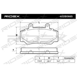 Jeu de plaquettes de frein RIDEX 402B0665 pour VOLVO, UMM 2177828 RIDEX