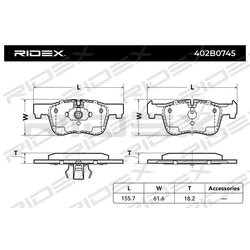 Jeu de plaquettes de frein RIDEX 402B0745 pour BMW 34106884243 RIDEX