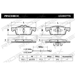 Plaquettes de frein RIDEX 402B0776 pour PEUGEOT 508 1610100580 RIDEX