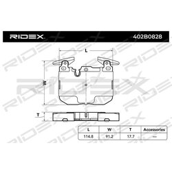 Jeu de plaquettes de frein RIDEX 402B0828 pour BMW 34 11 2 284 969 RIDEX