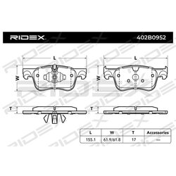 Plaquettes de frein RIDEX 402B0952 pour CITROËN, PEUGEOT, OPEL 16 478 530 80 RIDEX