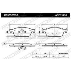 Jeu de plaquettes de frein RIDEX 402B1008 pour FORD, LINCOLN, FORD AUSTRALIA 1775091 RIDEX