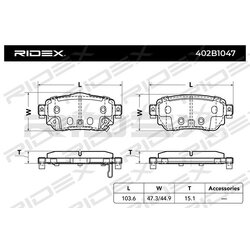 Brake Pad Set RIDEX 402B1047 OE Ref D40604CA0B