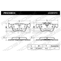 Jeu de plaquettes de frein 402B1072 pour BMW, MINI, BMW 34 20 6 885 547 RIDEX