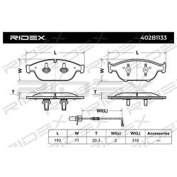 Jeu de plaquettes de frein RIDEX 402B1133 pour AUDI 4G0 698 151 S RIDEX