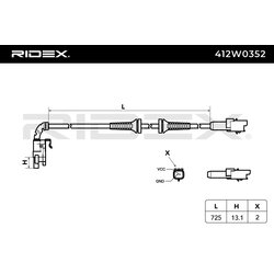 Wheel Speed Sensor RIDEX 412W0352 OE Ref 4545 L0