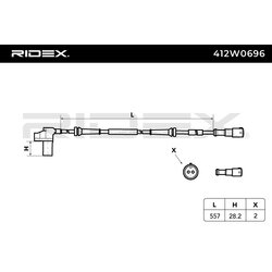 Wheel Speed Sensor RIDEX 412W0696 OE Ref 8200058186