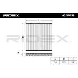 Filtre d'habitacle RIDEX 424I0259 pour NISSAN 27277-1HD0B RIDEX