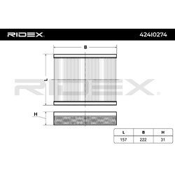 Cabin Air Filter RIDEX 424I0274 OE Ref 52063810