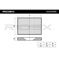 Cabin Air Filter RIDEX 424I0290 OE Ref 221 830 03 18