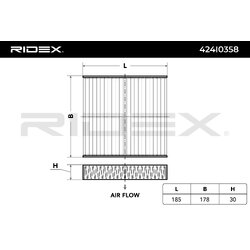 Cabin Air Filter RIDEX 424I0358 OE Ref 08975-K2003-100