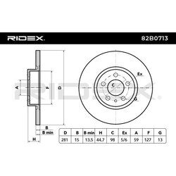 Brake Disc RIDEX 82B0713 OE Ref 60 617 106