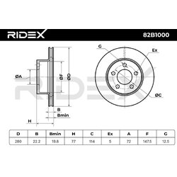 Brake Disc RIDEX 82B1000 OE Ref KJ3251156 RIDEX