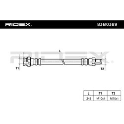 Brake Hose RIDEX 83B0389 OE Ref 82442878