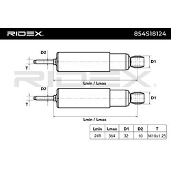 Shock Absorber RIDEX 854S18124 OE Ref 4851087610000