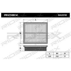 Filtre à air RIDEX 8A0018 pour VW 1444N2 RIDEX