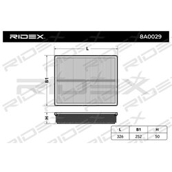 Filtre à air RIDEX 8A0029 pour VAUXHALL, FIAT 55183307 RIDEX