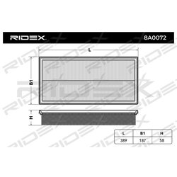 Filtre à air RIDEX 8A0072 pour PORSCHE, VW, AUDI, LAND ROVER 95511013100 RIDEX