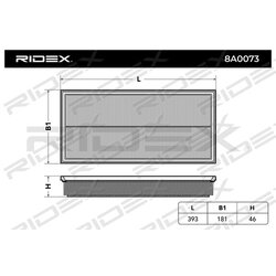 Filtre à air RIDEX 8A0073 pour MERCEDES 6400940204 RIDEX