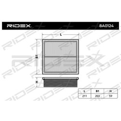 Filtre à air RIDEX 8A0124 pour VAUXHALL 55557184 RIDEX