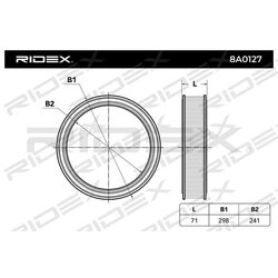 Filtre à air RIDEX 8A0127 pour FIAT,LANCIA,ZASTAVA 46536222 RIDEX