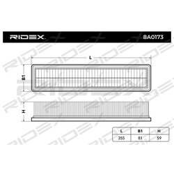 Filtre à air RIDEX 8A0173 pour RENAULT, DACIA, PROTON 16 54 615 99R RIDEX