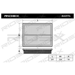 Filtre à air RIDEX 8A0174 pour SAAB, CADILLAC, VAUXHALL 5835142 RIDEX