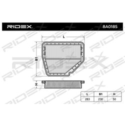 Filtre à air RIDEX 8A0185 pour CHEVROLET, VAUXHALL 4802875 RIDEX