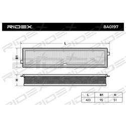 Filtre à air RIDEX 8A0197 pour PEUGEOT, CITROËN 1420P1 RIDEX