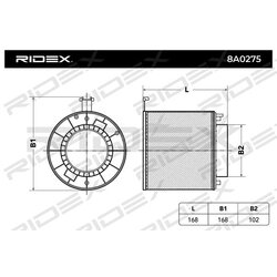 Filtre à air RIDEX 8A0275 pour AUDI FA3303 RIDEX