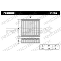 Filtre à air RIDEX 8A0282 pour BMW 13 71 8 511 668 RIDEX