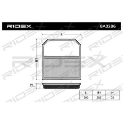 Filtre à air RIDEX 8A0286 pour SEAT, VW, SKODA 04C 129 620 C RIDEX
