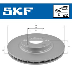 Brake Disc VKBD80009V2 SKF VKBD 80009 V2 OE Ref 402062212R SKF