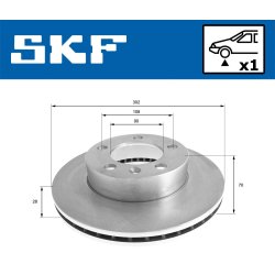 Brake Disc VKBD80035V1 SKF VKBD 80035 V1 OE Ref 4020600Q0G SKF