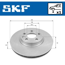Brake Disc VKBD80056V1 SKF VKBD 80056 V1 OE Ref 1379965 SKF