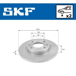 Brake Disc VKBD80059S2 SKF VKBD 80059 S2 OE Ref 169014 SKF
