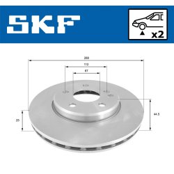 Brake Disc VKBD80062V2 SKF VKBD 80062 V2 OE Ref 1694210212 SKF