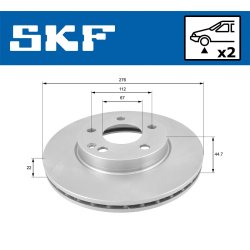 Brake Disc VKBD80063V2 SKF VKBD 80063 V2 OE Ref 1694210112 SKF