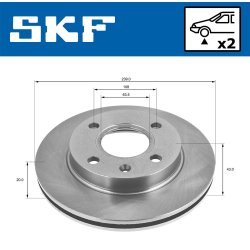 Brake Disc VKBD80073V2 SKF VKBD 80073 V2 OE Ref 1018277 SKF