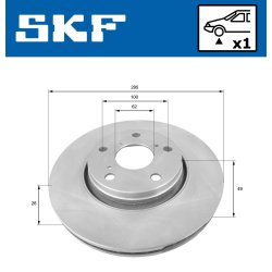 Brake Disc VKBD80078V1 SKF VKBD 80078 V1 OE Ref 4351202190 SKF
