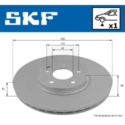 Brake Disc VKBD80082V1 SKF VKBD 80082 V1 OE Ref 4474210012 SKF
