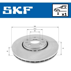 Brake Disc VKBD80091V1 SKF VKBD 80091 V1 OE Ref 402060003R SKF