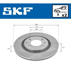 Brake Disc VKBD80094V2 SKF VKBD 80094 V2 OE Ref 424697 SKF