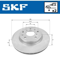 Brake Disc VKBD80100V2 SKF VKBD 80100 V2 OE Ref 71742850 SKF