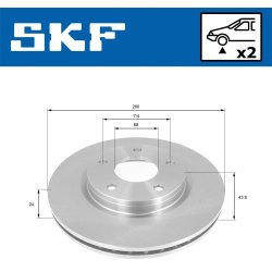 Brake Disc VKBD80112V2 SKF VKBD 80112 V2 OE Ref 402061KA2A SKF