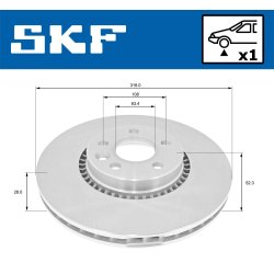 Brake Disc VKBD80116V1 SKF VKBD 80116 V1 OE Ref 1380046 SKF